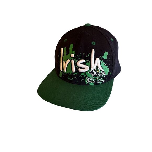 Notre Dame Irish Snapback Hat By Captivating Headgear Embroidered Logo Navy & Gr - Picture 1 of 7